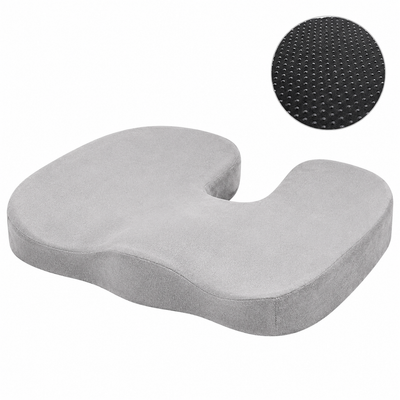 Grey Memory Foam Seat Cushion - 44 x 35 x 6 cm Polyester Chair Pad, Anti-slip bottom,Thickened Breathable Comfort for Office Chairs, Student Desks and Everyday Seating
