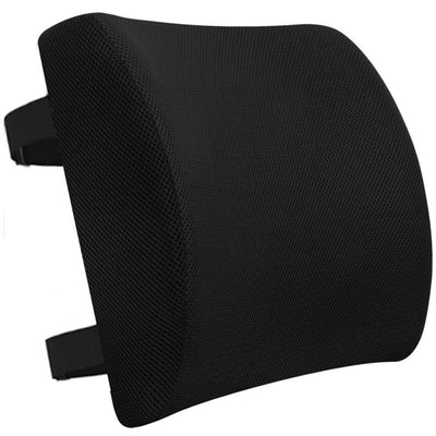 33 x 32 x 10 cm Memory Foam Lumbar Support Cushion - Black 3D Mesh,  Slow Rebound Back Support for Office Chairs, Car Seats and Home