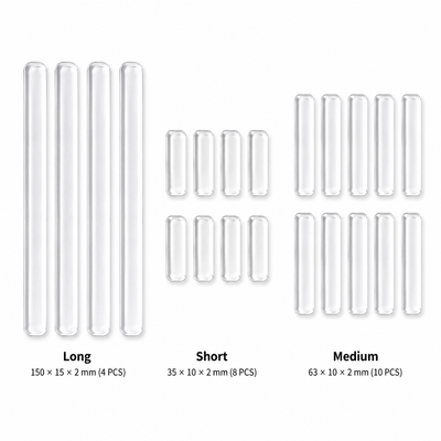 Transparent Anti-Collision Strip Set - Self-Adhesive Silicone Bumper for Doors, Cabinets & Fridge, Invisible Shock Absorbing Wall Protector with 3 Sizes