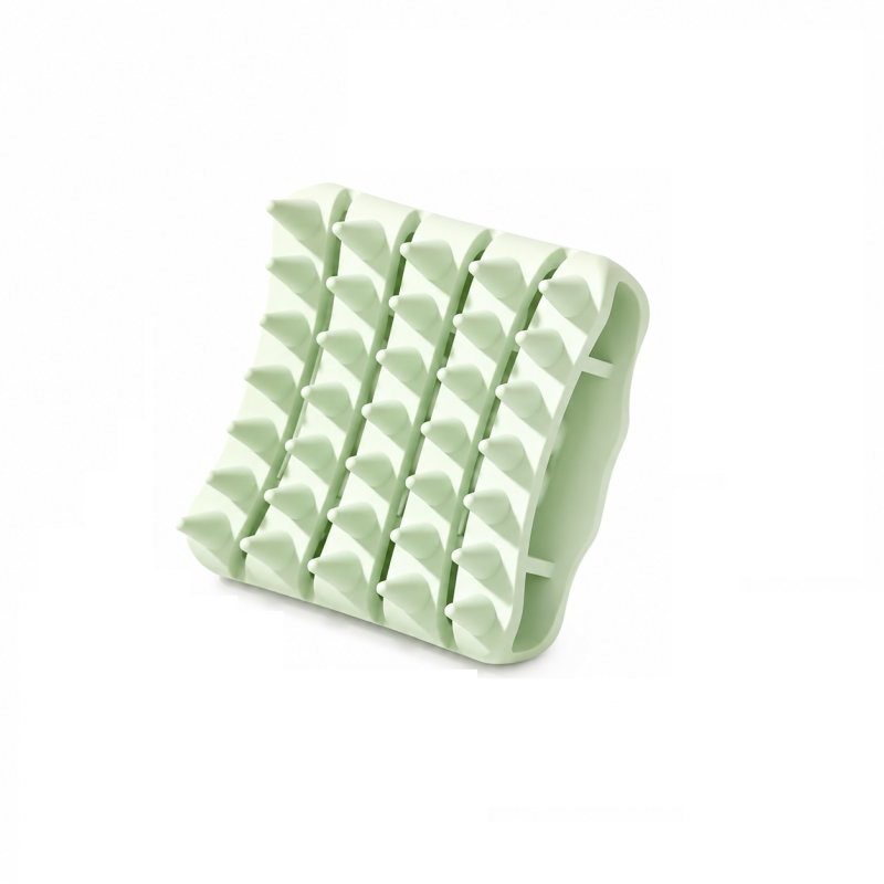Green Silicone Scalp Massage Brush - Soft TPR Shampoo Brush for Deep Cleansing, Scalp Exfoliation & Hair Care, Wet & Dry Use with Ergonomic Grip