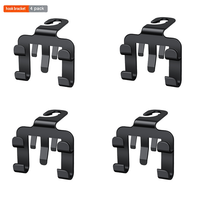 4pcs Multifunctional Car Seat Back Hook and Phone Holder - ABS Material, 4-Hook Design, Space Saving Organizer for Rear Seat Storage and Hands Free Viewing