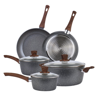 NNEDSZ 5Pieces Non-Stick Marble Coating Saucepan/Casserole/Fry Pan Cookware Set-0