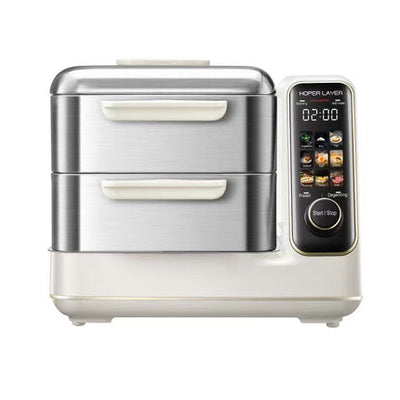 Hoper Layer Electric Food Steamer 16L Large Capacity 10 Second Start 24H Timer Independent Water Tank-0