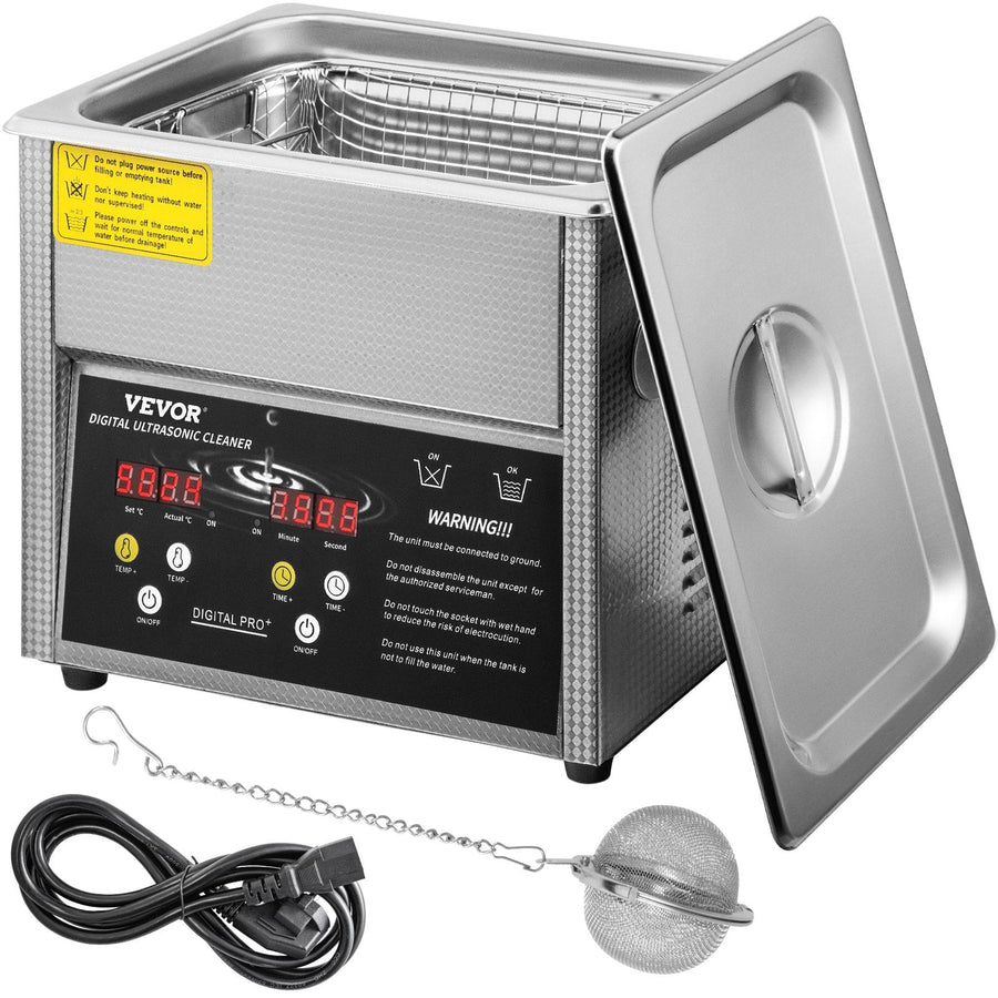 VEVOR Digital Ultrasonic Cleaner 3L Ultrasonic Cleaning Machine 220V 50kHz Sonic Cleaner Machine 304 Stainless Steel Ultrasonic Cleaner Machine with Heater and Timer for Cleaning Jewelry Glasses Watch-0