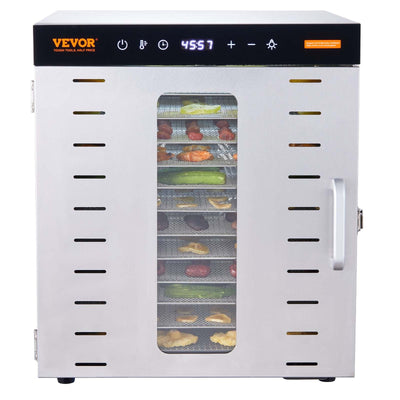 VEVOR 10 Trays Food Dehydrator Machine Stainless Steel 1000W Jerky Fruit Drying-0