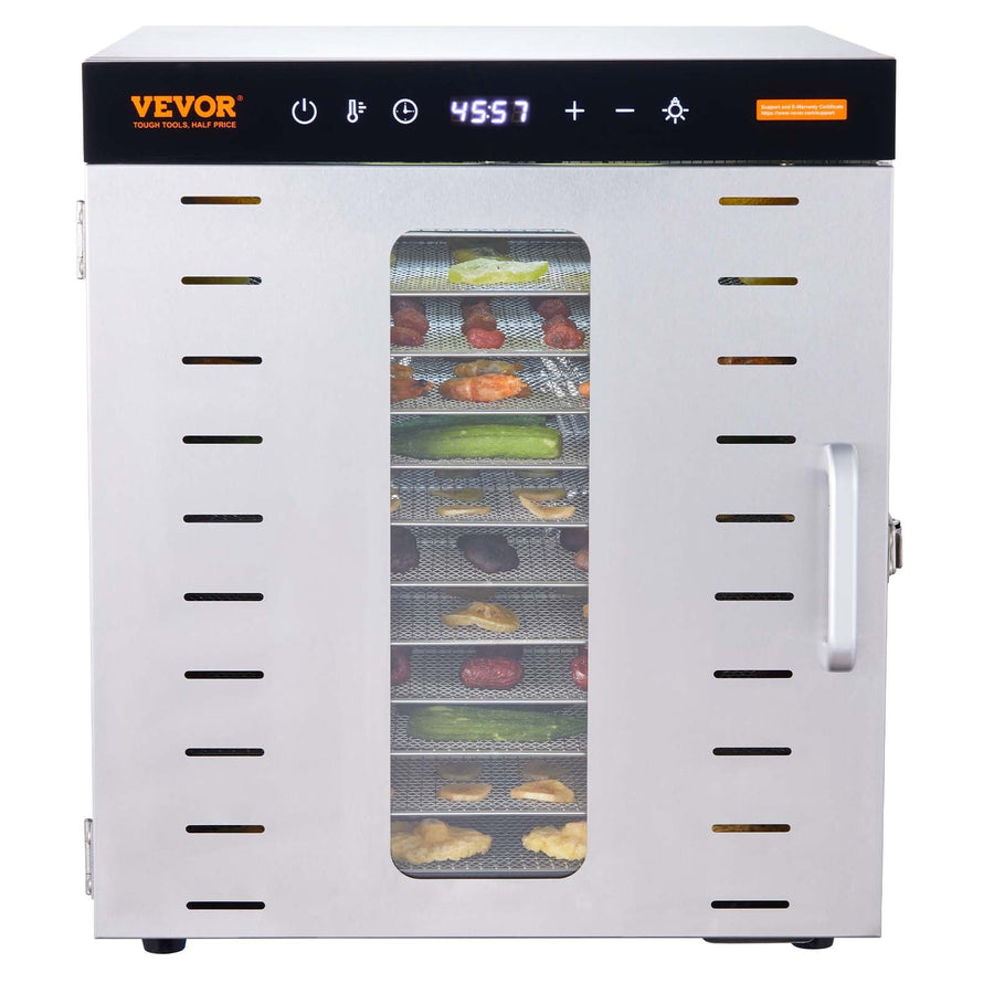 VEVOR 10 Trays Food Dehydrator Machine Stainless Steel 1000W Jerky Fruit Drying-0
