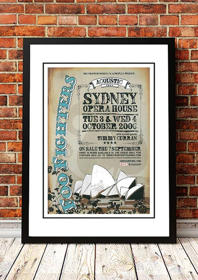 NNEDSZ Foo Fighters 'Acoustic Concert' Sydney, Australian Tour Poster 2006 - Framed A3-0