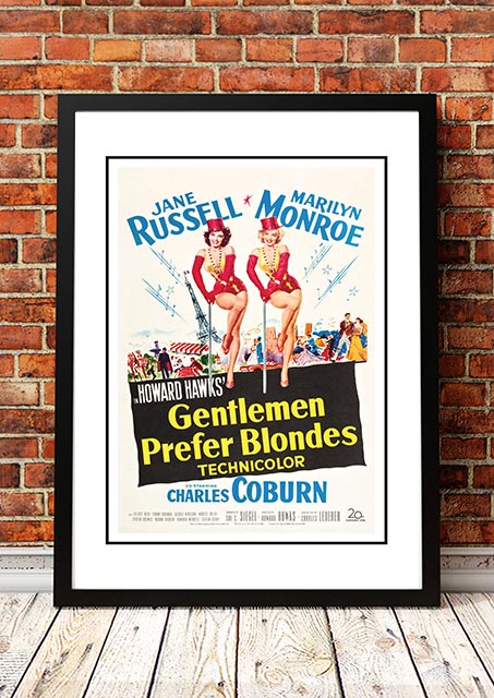 NNEDSZ Marilyn Monroe ‘Gentlemen Prefer Blondes’ Framed Movie Poster! - Framed A2-0