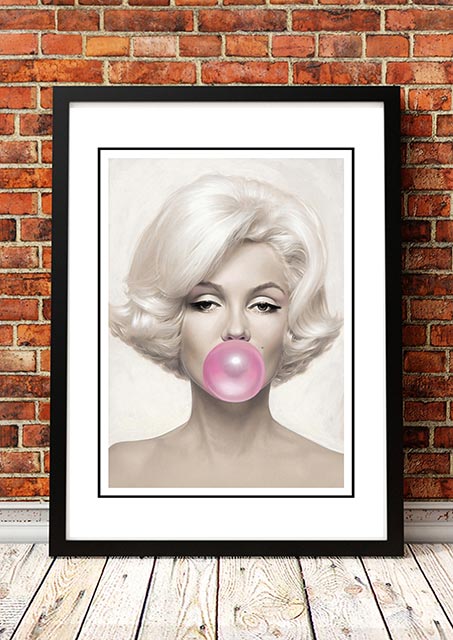 NNEDSZ Marilyn Monroe 'Bubblegum' Framed Poster! - Framed A3-0