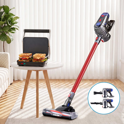 Devanti K7 Cordless Stick Vacuum Cleaner plus Sandwich Maker Panini Press
