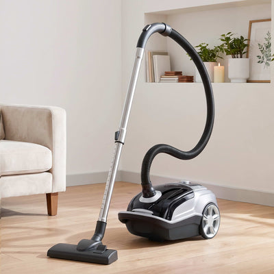 DEVANTI Bagged Vacuum Cleaner Powerful Suction for Carpet Wood Tile Floor-0