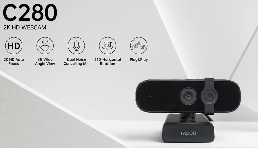 Rapoo C280 2K Webcam - Wide Angle Lens