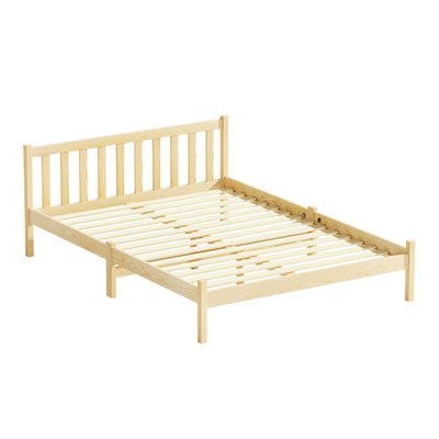 NNEDSZ Artiss Bed Frame Double Size Wooden Oak SOFIE-0