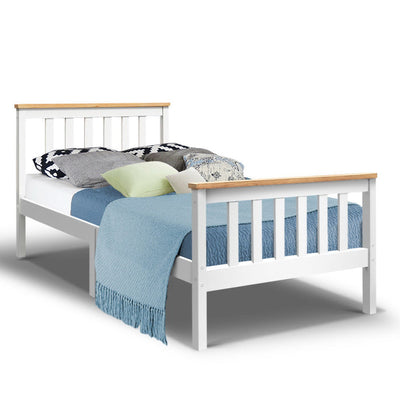 NNEDSZ Single Wooden Bed Frame Bedroom Furniture Kids-0