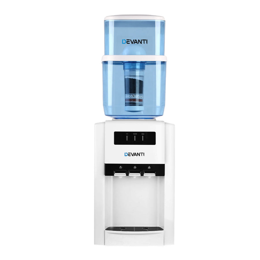 NNEDSZ 22L Bench Top Water Cooler Dispenser Filter Purifier Hot Cold Room Temperature Three Taps-0