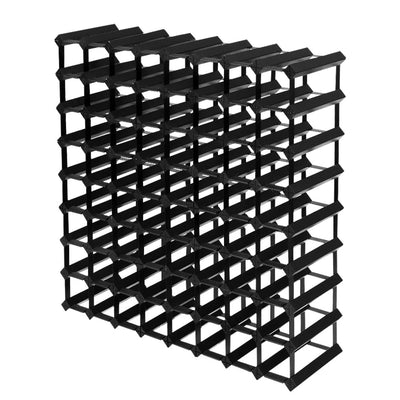 NNEDSZ 72 Bottle Timber Wine Rack Wooden Storage Wall Racks Holders Cellar Black-0