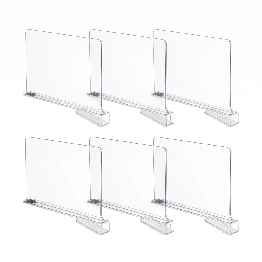 Artiss 6 Pack Closet Organizers and Storage Clear Shelf Dividers