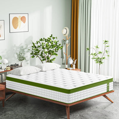 BedStory 34cm Queen Latex Hybrid Mattress Medium Firm - 5 Zone Pocket Spring Bed for Pressure Relief Motion Isolation-0