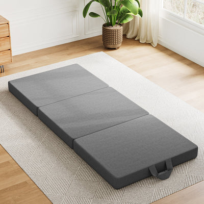 BedStory Folding Mattress Small King Single Trifold Mattress Firm Support Foam Washable Cover 10cm-0