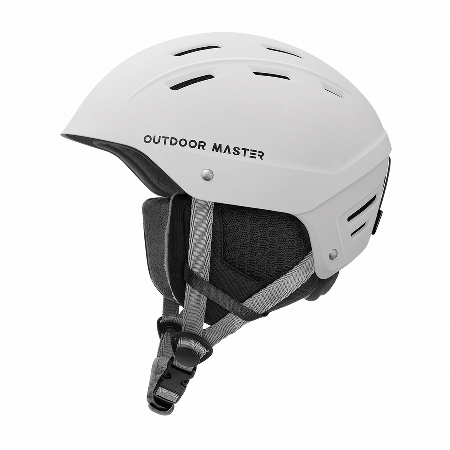 OutdoorMaster Kelvin II Ski Helmet - Snow Sport Helmet Snowboard Helmet for Men Women & Youth White L