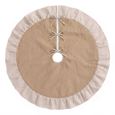 Jingle Jollys 120cm Christmas Tree Skirt Linen Christmas Tree Mat Decor