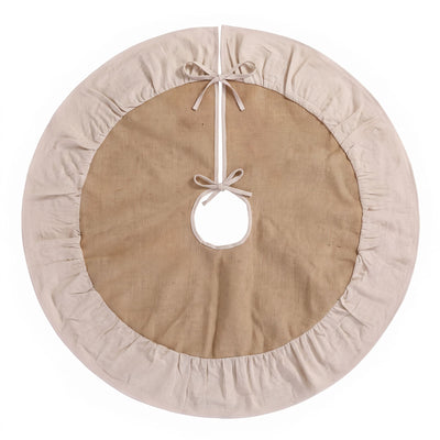Jingle Jollys 90cm Christmas Tree Skirt Linen Christmas Tree Mat Decor