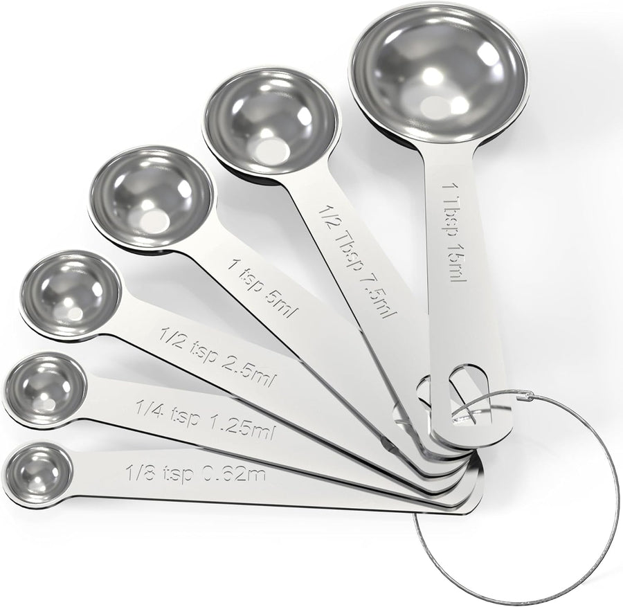 Stainless Steel Measuring Spoons Set,Kitchen Gadgets for Cooking & Baking,Set of 6 | Kitchen Gadgets for Cooking & Baking,Set of 6