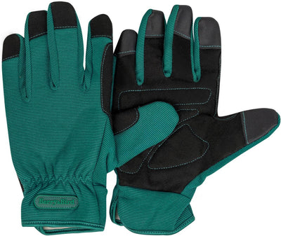 Elastic Band Design Thorn Proof Gardening Gloves, Breathable, Wear Resistant, Touch Screen, for Pruning Moon Season, Roses and Other Thorny Plants, Unisex (1 Pair, Dark Green)