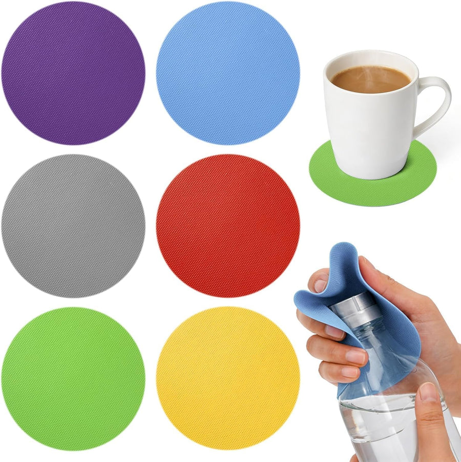 Jar Opener Gripper Pad - 6Pack Jar Grippers with Non Slip Grip, Rubber Bottle Opener for Seniors, Arthritis, Weak Hands, Multi-Function Gripper Pad for Tight Lids & Caps