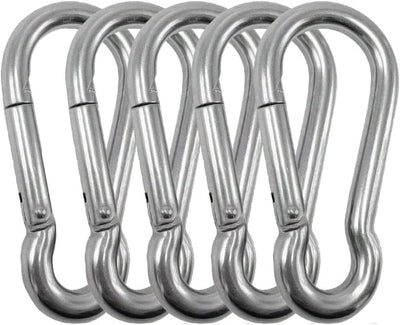 5 Pcs 4 Inch Carabiner Spring Snap Hook 304 Stainless Steel Heavy Duty Carabiner Clip