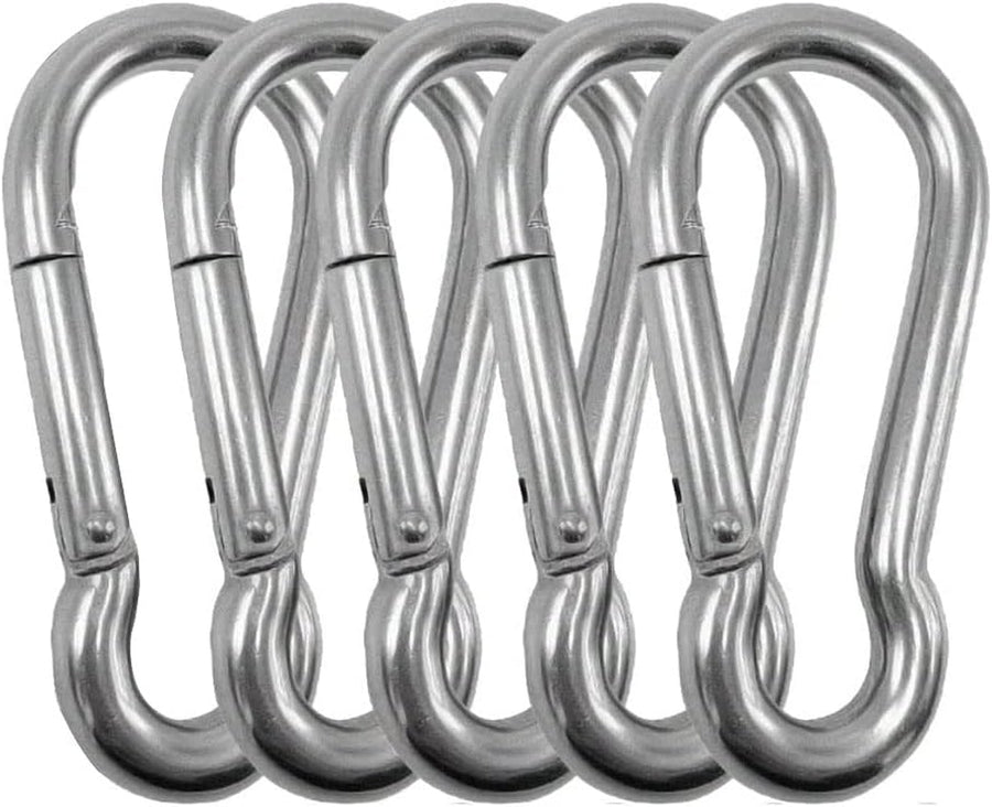 5 Pcs 4 Inch Carabiner Spring Snap Hook 304 Stainless Steel Heavy Duty Carabiner Clip