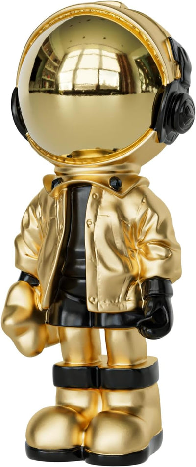 Small Figurine Statue Astronaut Sculpture Spaceman Decor,Sculpture for Home Decor,Arts Gold and Black Decoration,Cool Metal Mask Table Decor,Large Spaceman Figure Ornament Give Gifts | Small Figurine Statue Spaceman Decor, Cool Metal Mask Table Decor, Lar