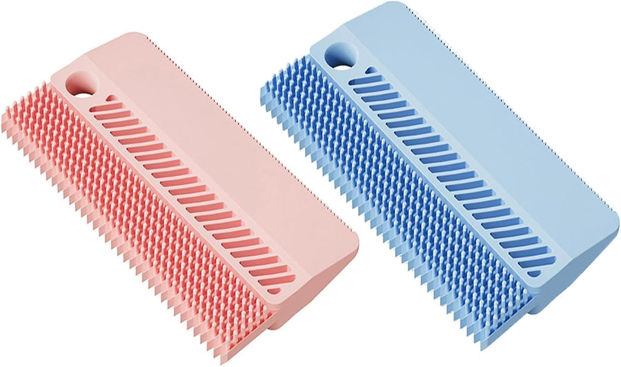 Silicone Pet Hair Remover Brush Lint Comb, 2Pcs Silicone Lint Comb Deshedding Brush for Dogs and Cats, Pet Dog Cat Hair Remover for Carpet
