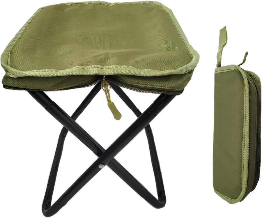 Portable Camping Folding Stool,Ultralight Travel Handbag Stool (Green) | High Load-Bearing,Thickened Bracket,Collapsible Chair,Comfortable Breathable for Outdoor,Hiking,Fishing,Queuing Rest