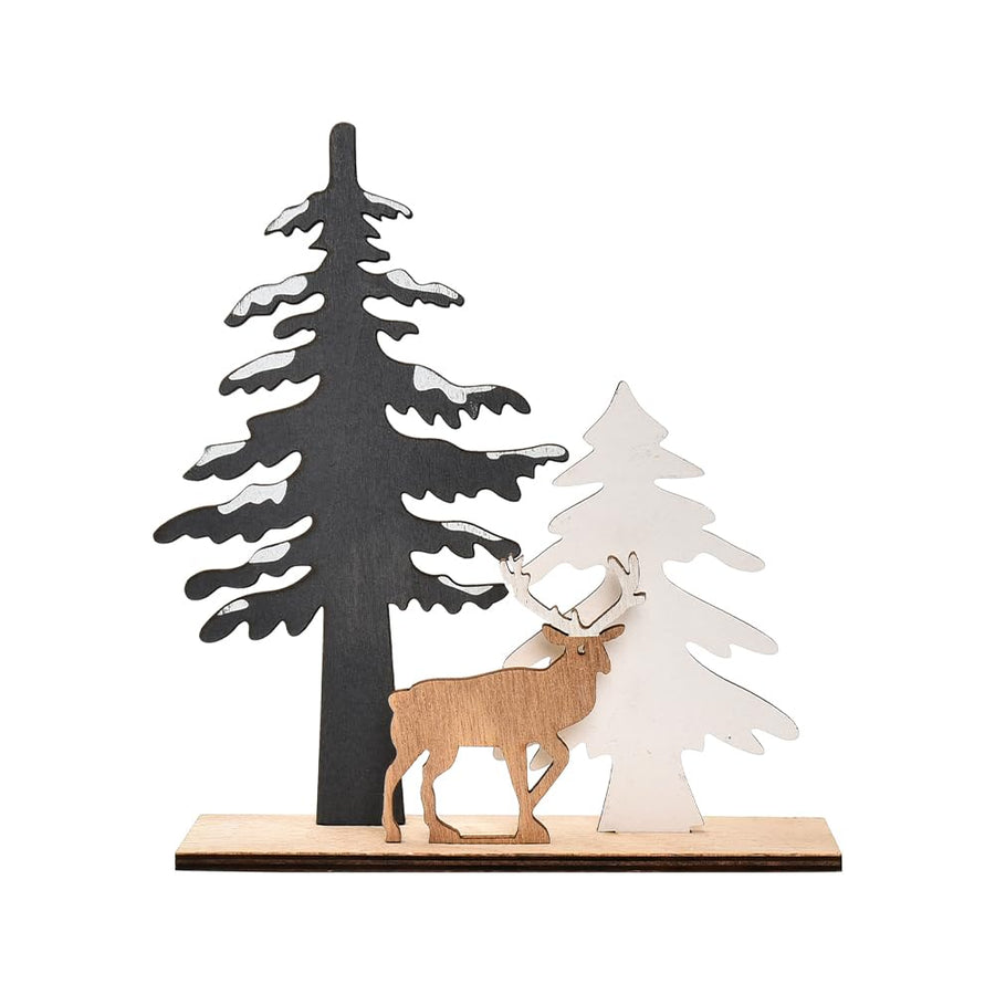 Wooden Xmas Table Signs - Small Christmas Home Decor Table Center Pieces - Indoor Christmas Party Supplies