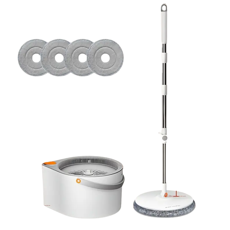 NNETM Spin Mop with Bucket & 4 Reusable Pads-0
