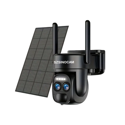 NNETM Dual-Lens Solar Security Camera with 8X Zoom-0